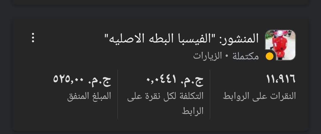 نتائج حملة Facebook